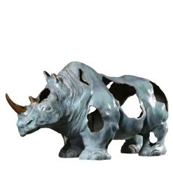 Fonderia Artistica Ruocco Scultura Rinoceronte Frammento in bronzo