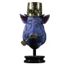 Fonderia Artistica Ruocco Scultura testa di cinghiale in bronzo blu