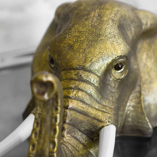 Molto Collectibles Scultura Testa di Elefante in Ottone