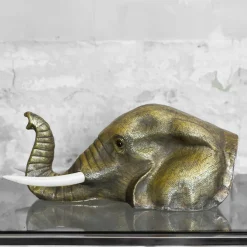 Molto Collectibles Scultura Testa di Elefante in Ottone