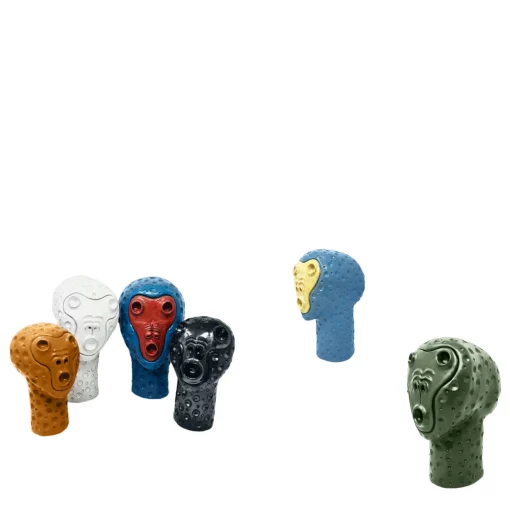 Freaklab Scultura testa di scimmia nera