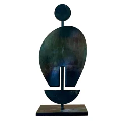 Nicola Del Verme Scultura Umanoide in Ferro Ossidato