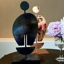 Nicola Del Verme Scultura Umanoide in Ferro Ossidato