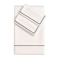 Biancoperla Set copripiumino BACCHETTA in cotone satinato bianco