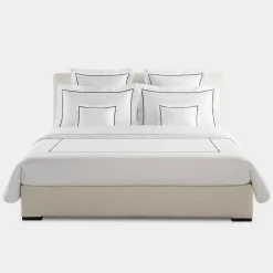Biancoperla Set copripiumino BACCHETTA in cotone satinato bianco