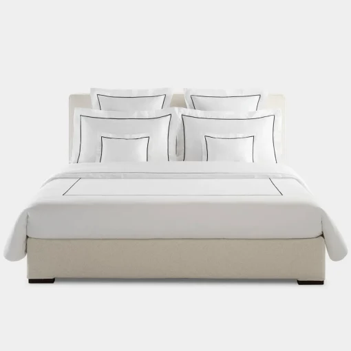 Biancoperla Set copripiumino BACCHETTA in cotone satinato bianco