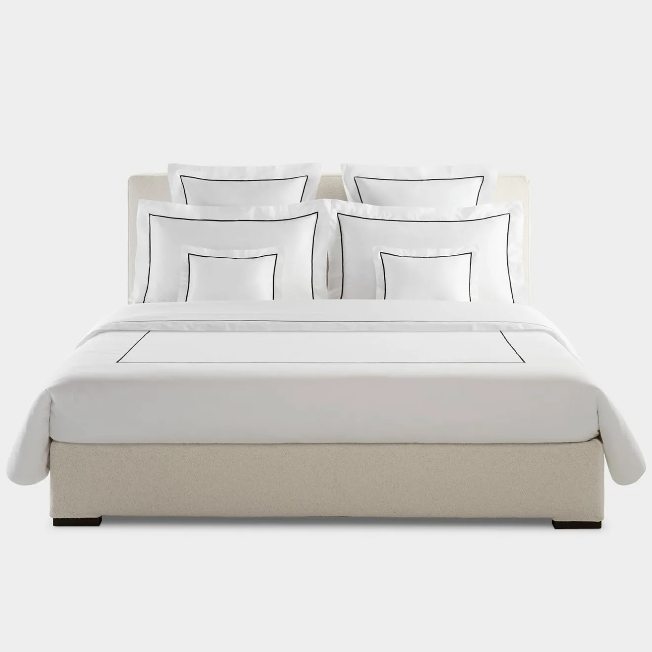 Biancoperla Set copripiumino BACCHETTA in cotone satinato bianco