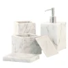 FiammettaV Home Collection Set da bagno 4 pezzi in marmo bianco
