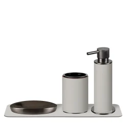ADJ Style Set da bagno 4 pezzi in pelle Oyster