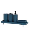Pinetti Set da bagno rotondo in pelle blu Poseidon