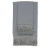 Once Milano Set di 2 asciugamani in lino blu chiaro con lunghe frange