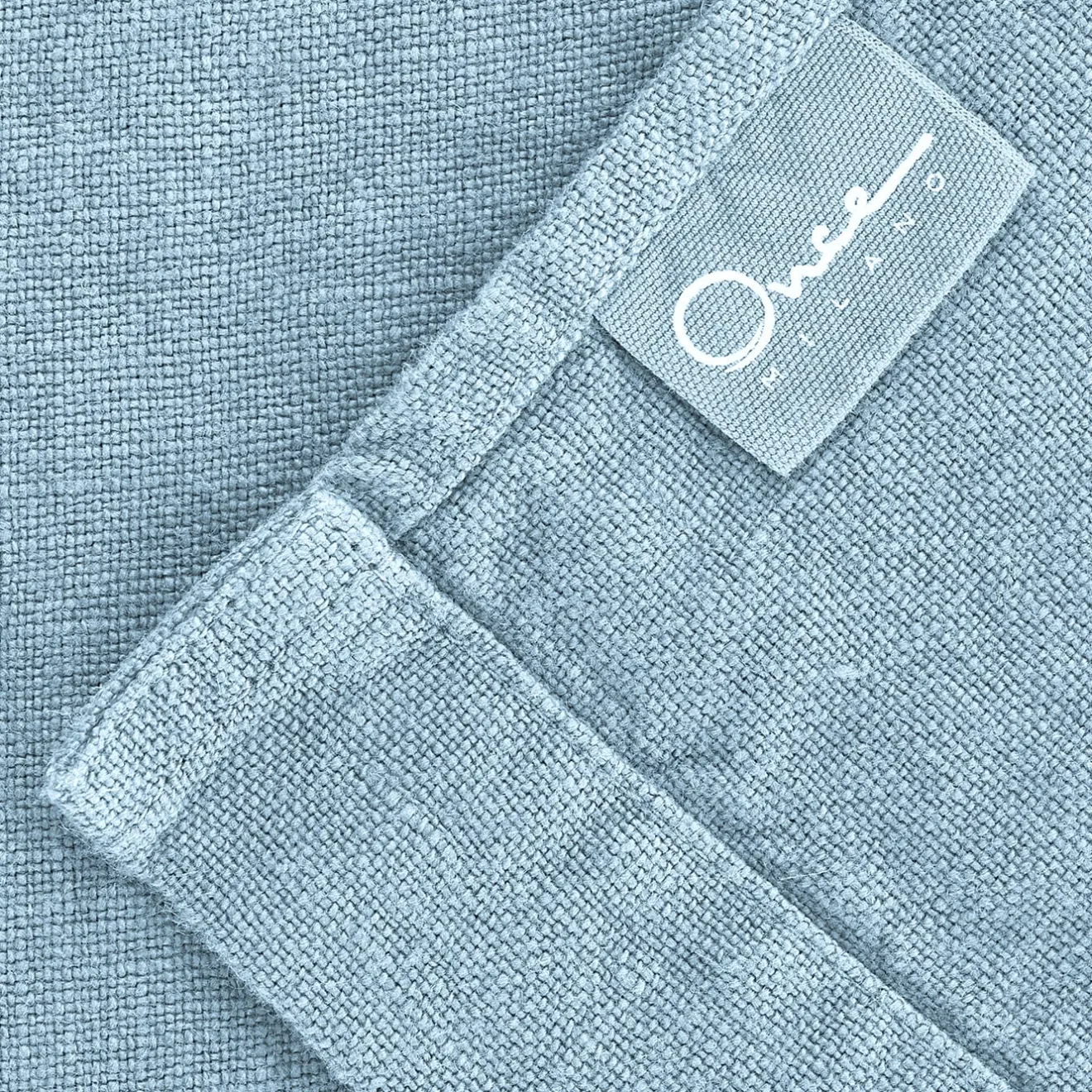 Once Milano Set di 4 asciugamani in lino blu chiaro