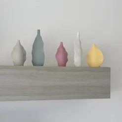 Lineasette Set di 2 bottiglie decorative in ceramica a onde marine
