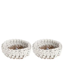 Rosanna Contadini Set di 2 Canapa White Basket #2 di