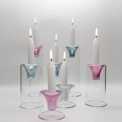 Kanz Architetti Set di 3 candelabri Tharros verdi