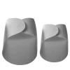 Tonucci Collection Set di 2 cestini Bloom in pelle grigio chiaro di Viola Tonucci