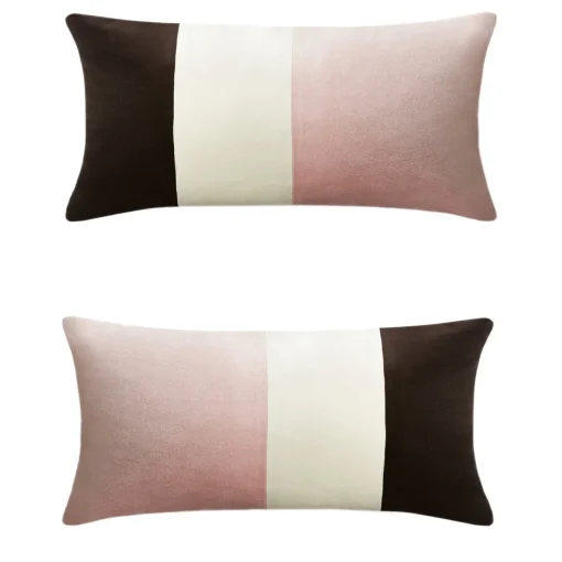 LO Decor Set di 2 cuscini tripli ottici rosa