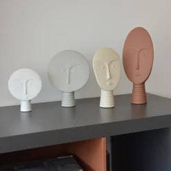 Lineasette Set di 4 maschere decorative bianche e marroni