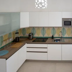 Ma.Vi. Ceramica Set di 4 piastrelle della collezione Foglie Summer di Giuseppe Cicalese