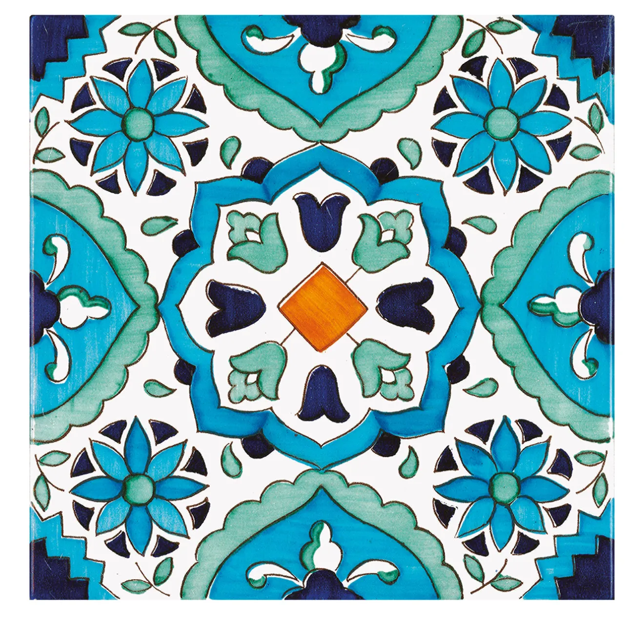 Ma.Vi. Ceramica Set di 25 Piastrelle Riedizioni Tradizione Tipo Arabesco