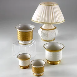 Cattin Porcellane Set di 2 piccole cachepot Giglio