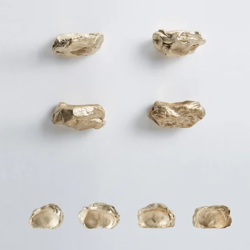 NIVA Design Set di 4 pomelli in ottone per porte Impronta #4 di Nicole Valenti