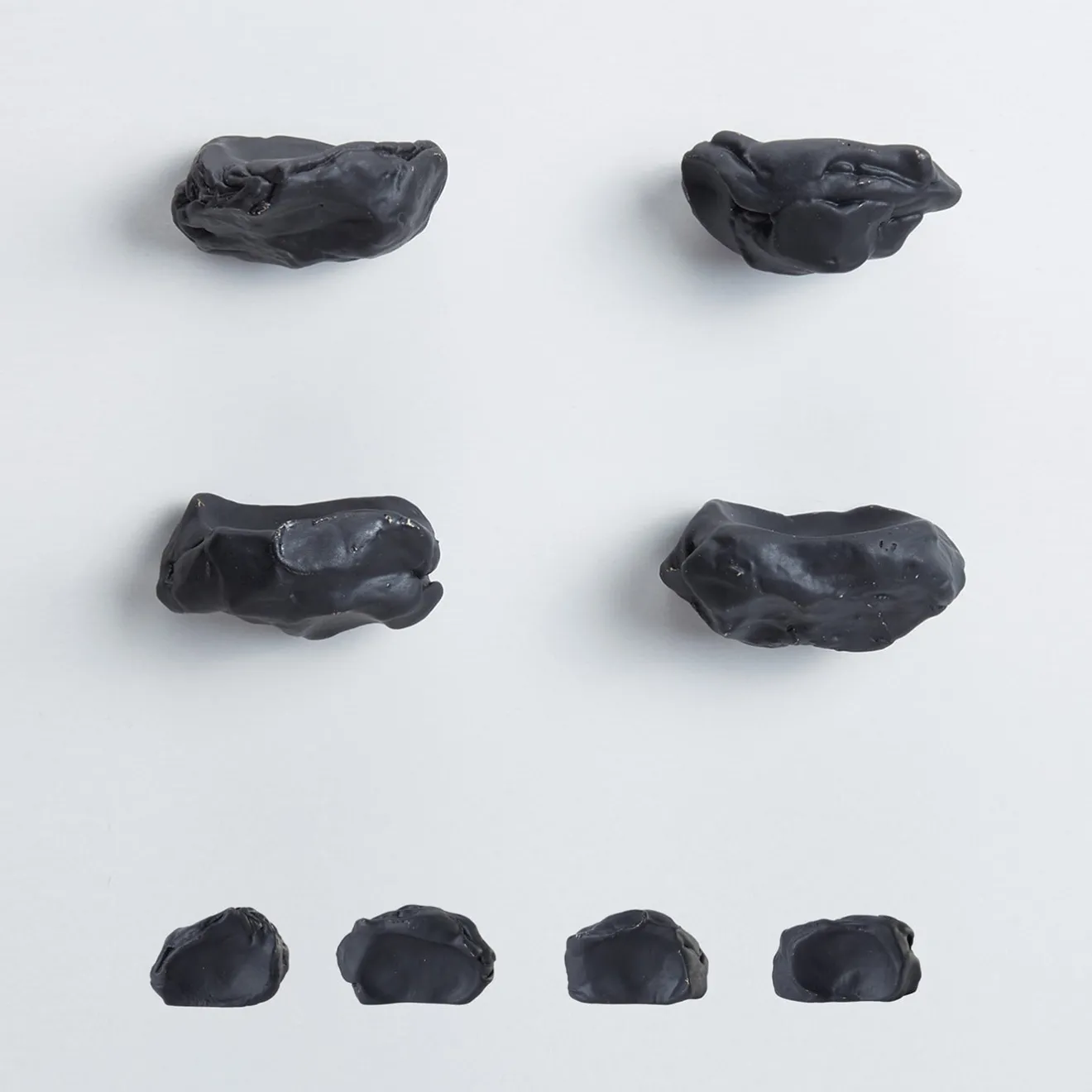 NIVA Design Set di 4 pomelli neri per porte Impronta #3 di Nicole Valenti