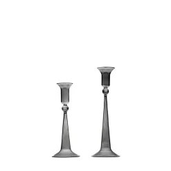 Casarialto Set di 2 portacandele classici grigi