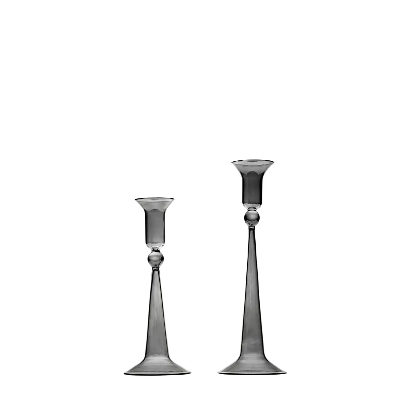 Casarialto Set di 2 portacandele classici grigi
