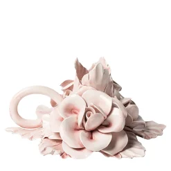 Bitossi Home Set di 2 portacandele in ceramica a forma di fiore rosa