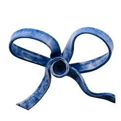 Bitossi Home Set di 2 portacandele in ceramica a forma di fiocco blu