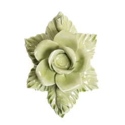 Bitossi Home Set di 2 portacandele in ceramica a forma di rosa verde