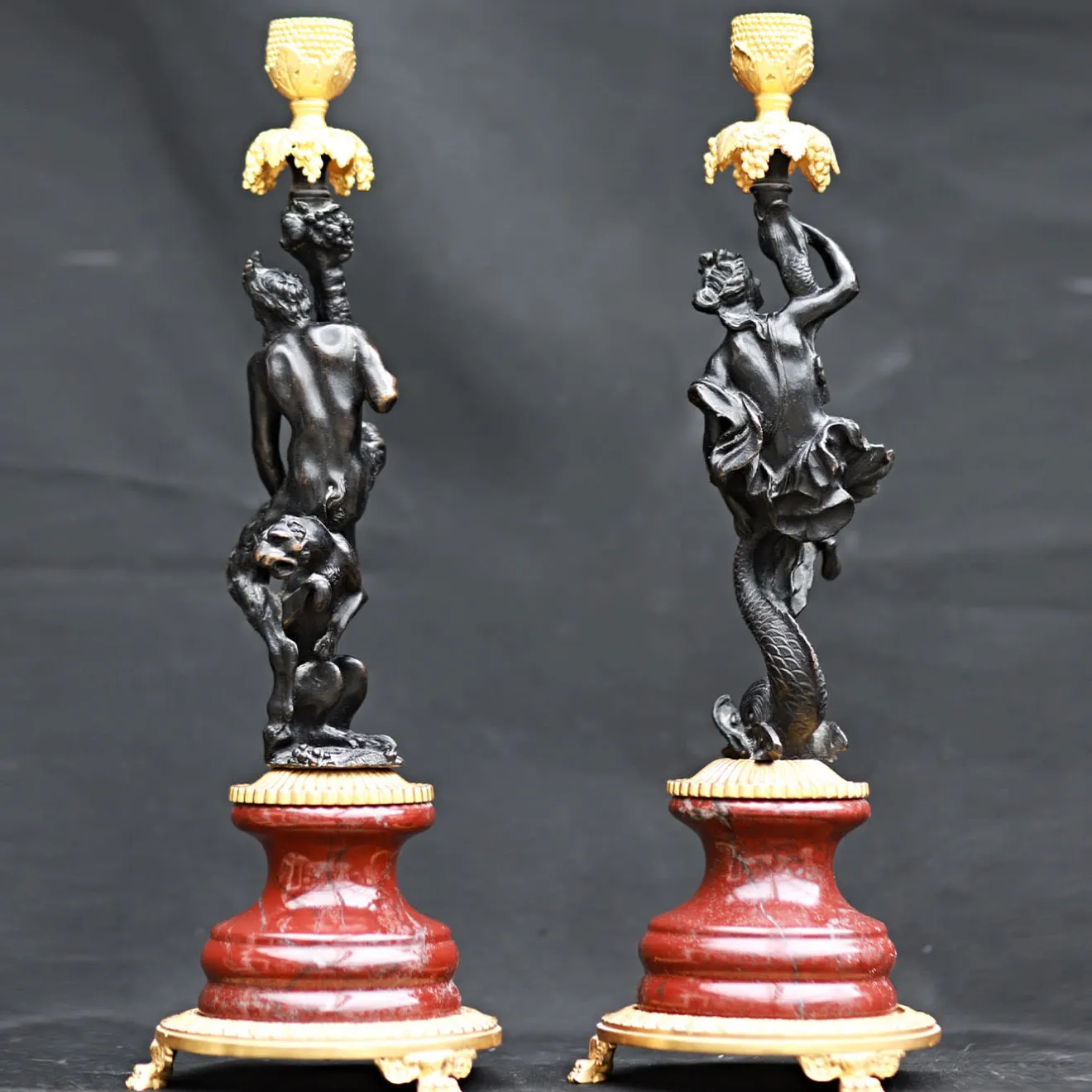 Galleria Romanelli Set di 2 portacandele policromi antropomorfi