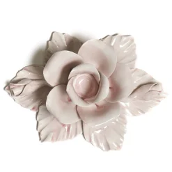 Bitossi Home Set di 2 portacandele rosa a forma di rosa