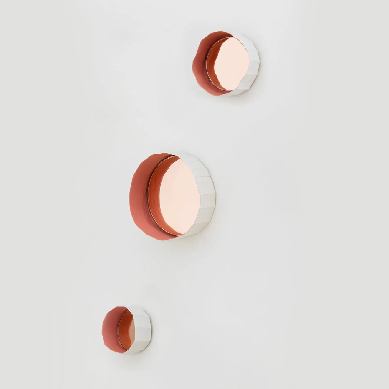 Paola Paronetto Set di 3 specchi Ninfea 12 Rosa