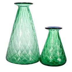 Officine di Murano 1295 Set di 2 vasi conici verdi Balloton