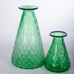 Officine di Murano 1295 Set di 2 vasi conici verdi Balloton