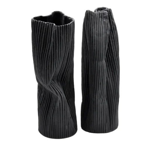 Design Center 1991 Set di 2 vasi decorativi "Paesaggio 25 Black #1" di Nino Basso