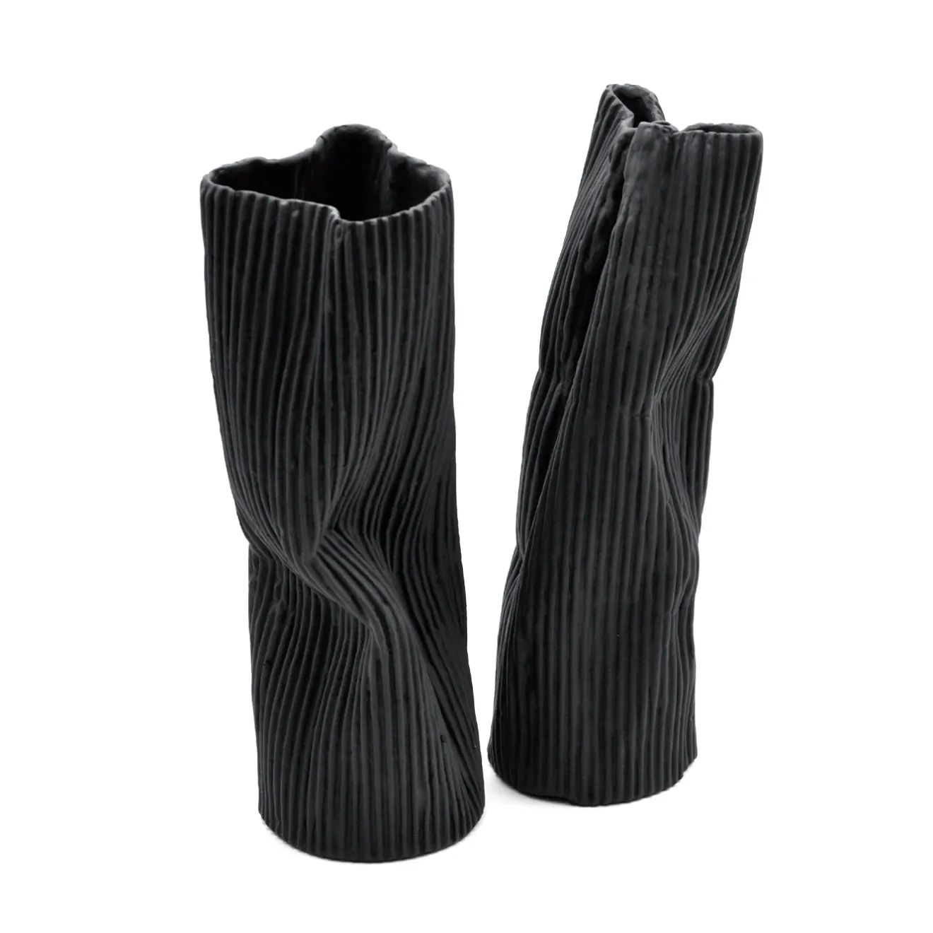 Design Center 1991 Set di 2 vasi decorativi "Paesaggio 25 Black #1" di Nino Basso