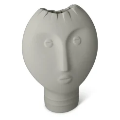 Lineasette Set di 3 vasi Moai bianchi e grigi