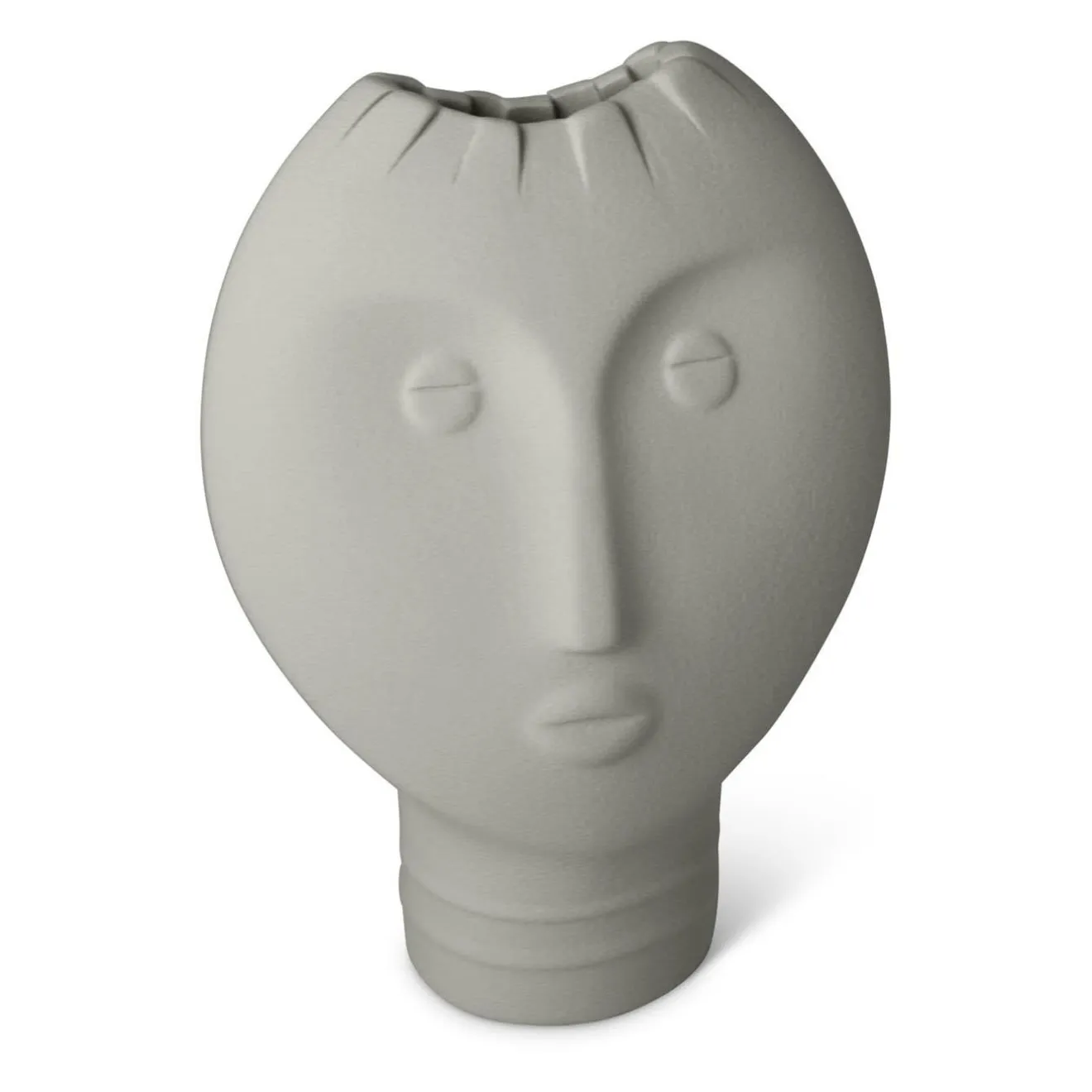 Lineasette Set di 3 vasi Moai bianchi e grigi