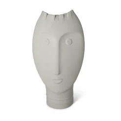 Lineasette Set di 3 vasi Moai bianchi e grigi