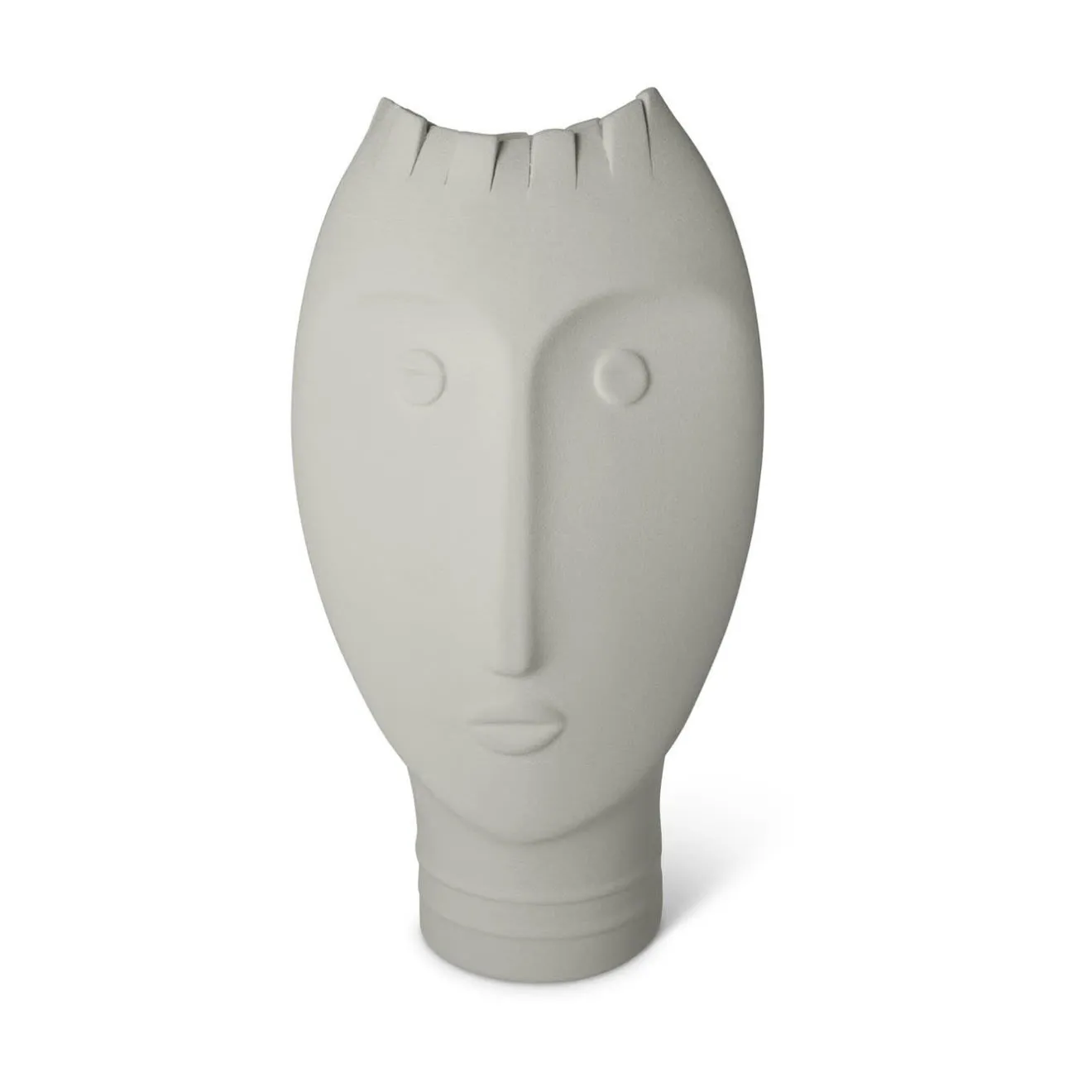 Lineasette Set di 3 vasi Moai bianchi e grigi