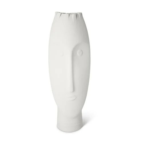Lineasette Set di 3 vasi Moai bianchi e grigi