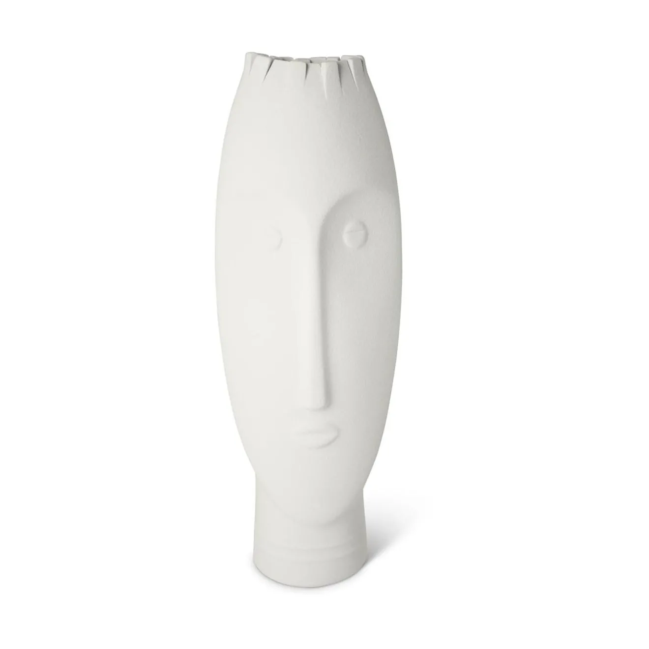 Lineasette Set di 3 vasi Moai bianchi e grigi