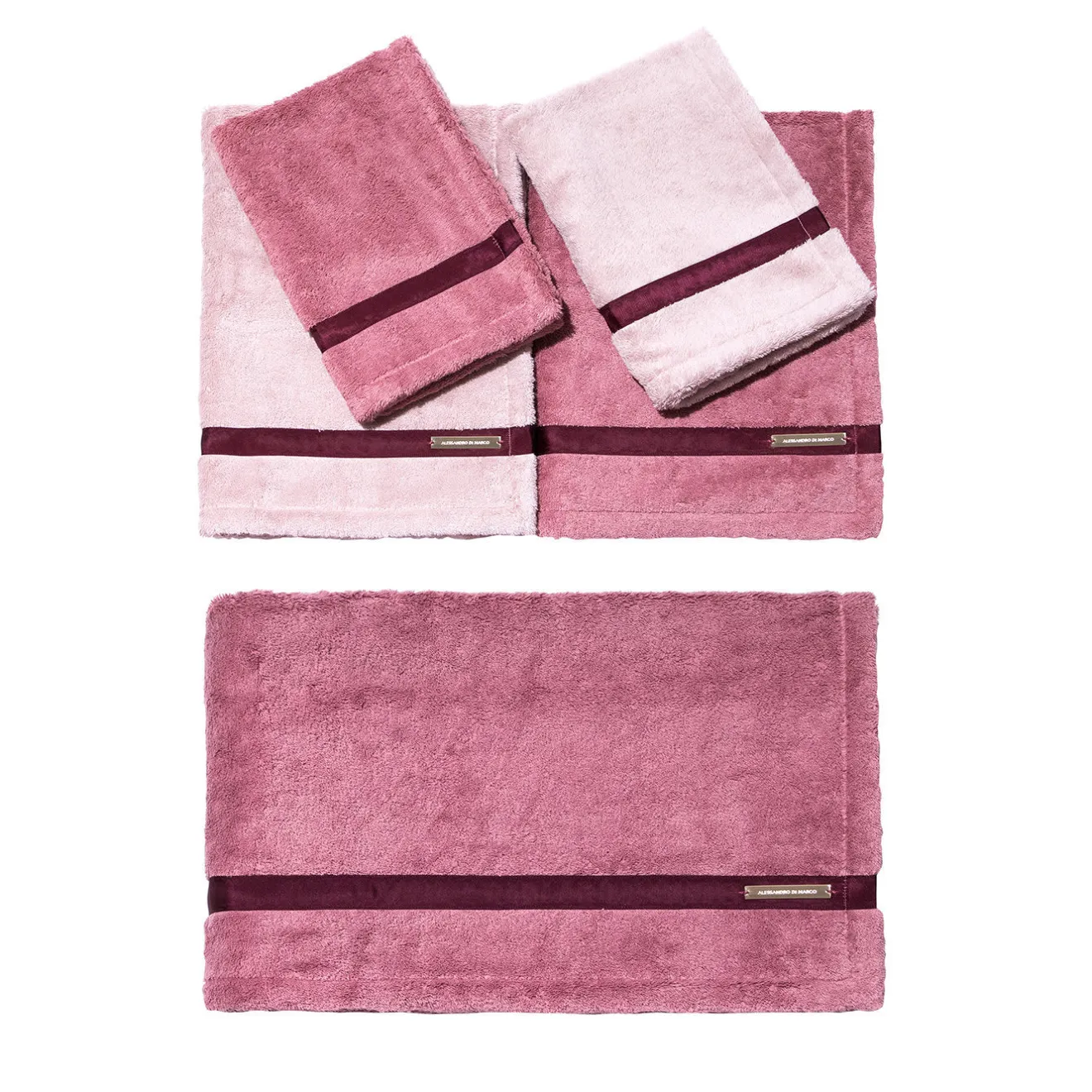 Alessandro Di Marco Set di asciugamani da bagno grandi - Rosa cipria antico