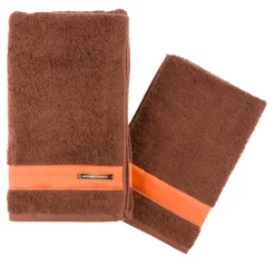 Alessandro Di Marco Set di asciugamani da bagno - Marrone e arancione