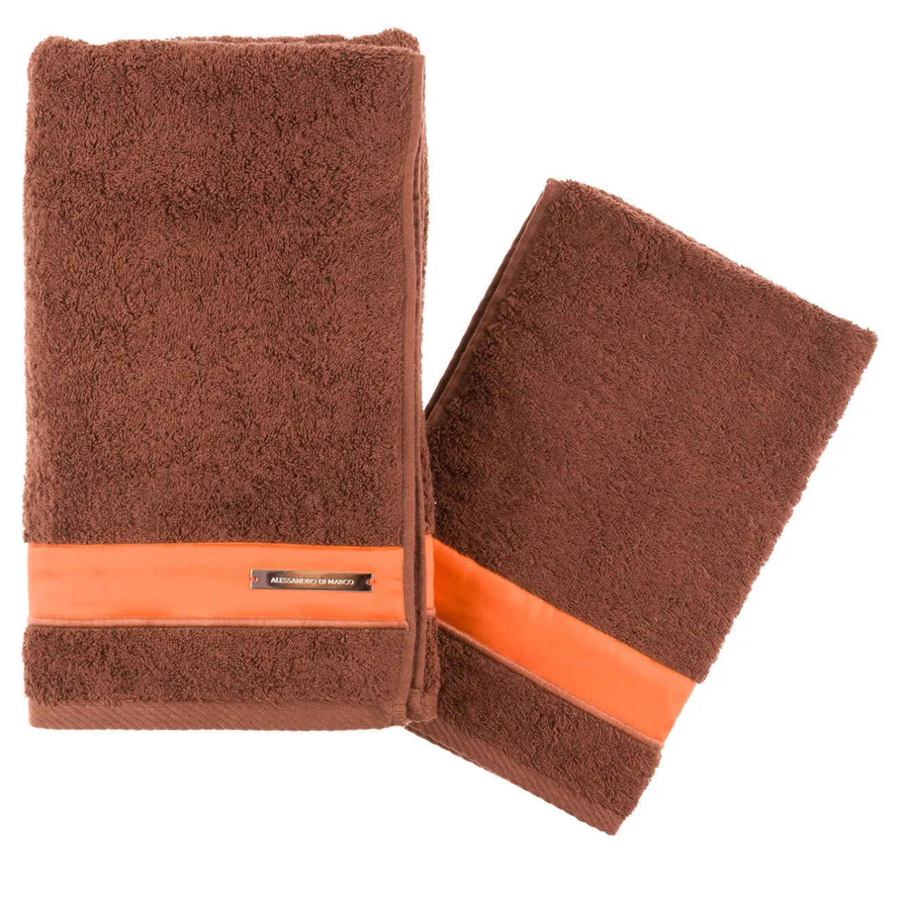 Alessandro Di Marco Set di asciugamani da bagno - Marrone e arancione