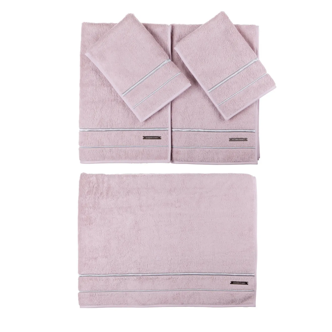 Alessandro Di Marco Set di asciugamani da bagno grandi - Rosa cipria