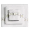Biancoperla Set di Asciugamani Ricamati QENA in Cotone Spugna Bianco